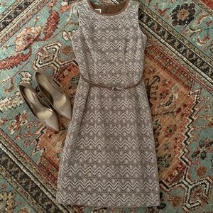 Classic Anne Klein Crocheted & Silky lined summertime dress, belted waist